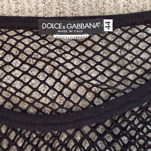 NWOT  DOLCE & GABBANA VTG 1990s Sheer Mesh 3/4 Sleeve Size 44  Goth - Picture 5 of 12